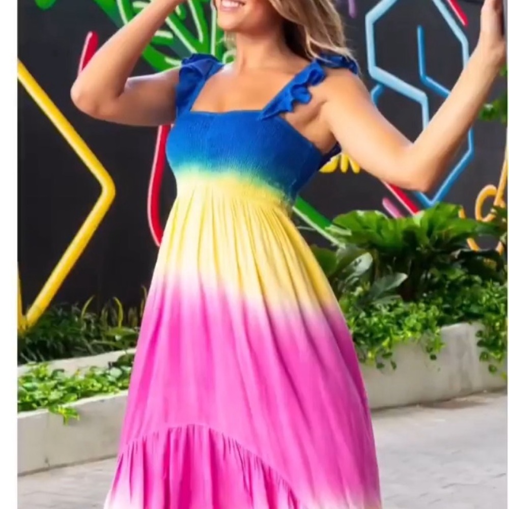 Colorful Tie-Dye Maxi Dress